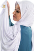 Long bamboo jersey hijab, offering unmatched softness and quality for all-day comfort | White