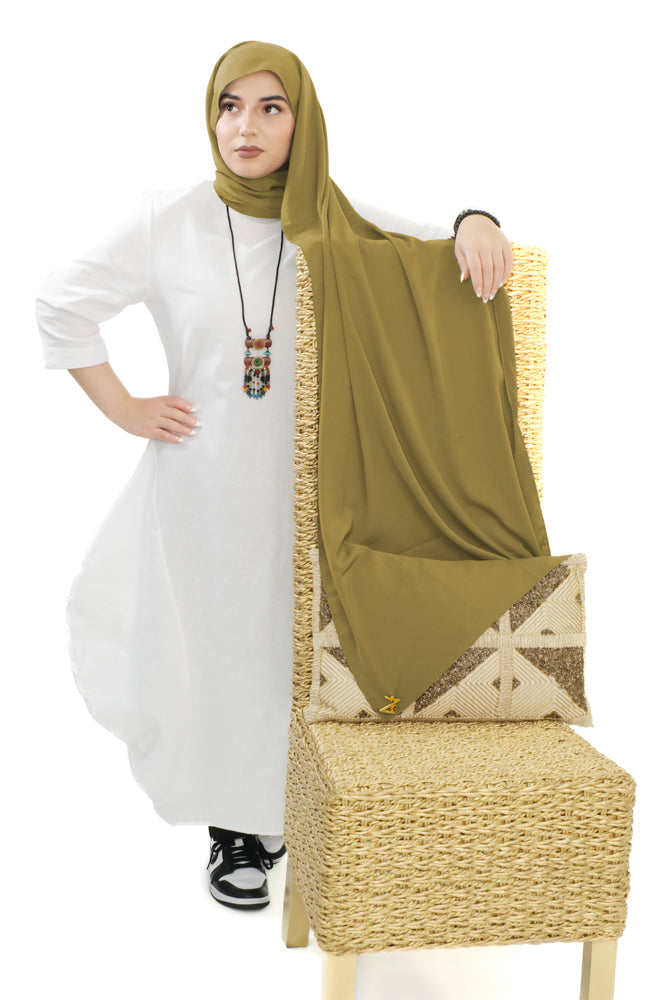 Premium soft silk long hijab, offering unparalleled elegance and luxury for your outfit | Mustard