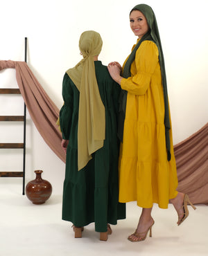 Premium soft silk long hijab, offering unparalleled elegance and luxury for your outfit | Mustard Greed