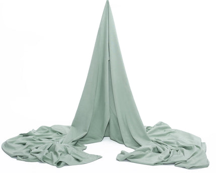 Bamboo jersey hijab, lightweight and breathable, made from eco-friendly bamboo and spandex blend. Perfect for modest fashion styling | Sage Green