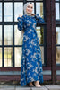 Floral Modest Maxi Dress with Waist Tie – Elegant Fall-Inspired Abaya (Copy)