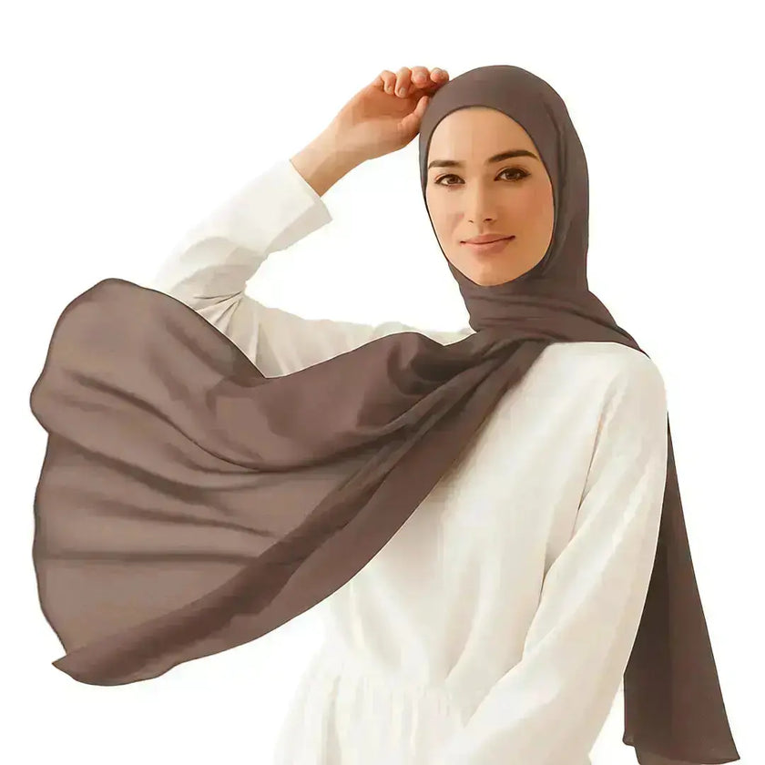 modal fabric hijab, haute hijab modal, hijab modal, pink modal hijab, soft, breathable, non-slip, cotton fabric | Beige