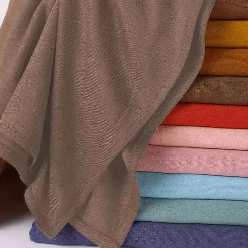 modal fabric hijab, haute hijab modal, hijab modal, pink modal hijab, soft, breathable, non-slip, cotton fabric | Beige