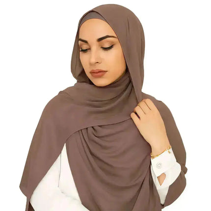 modal fabric hijab, haute hijab modal, hijab modal, pink modal hijab, soft, breathable, non-slip, cotton fabric | Beige