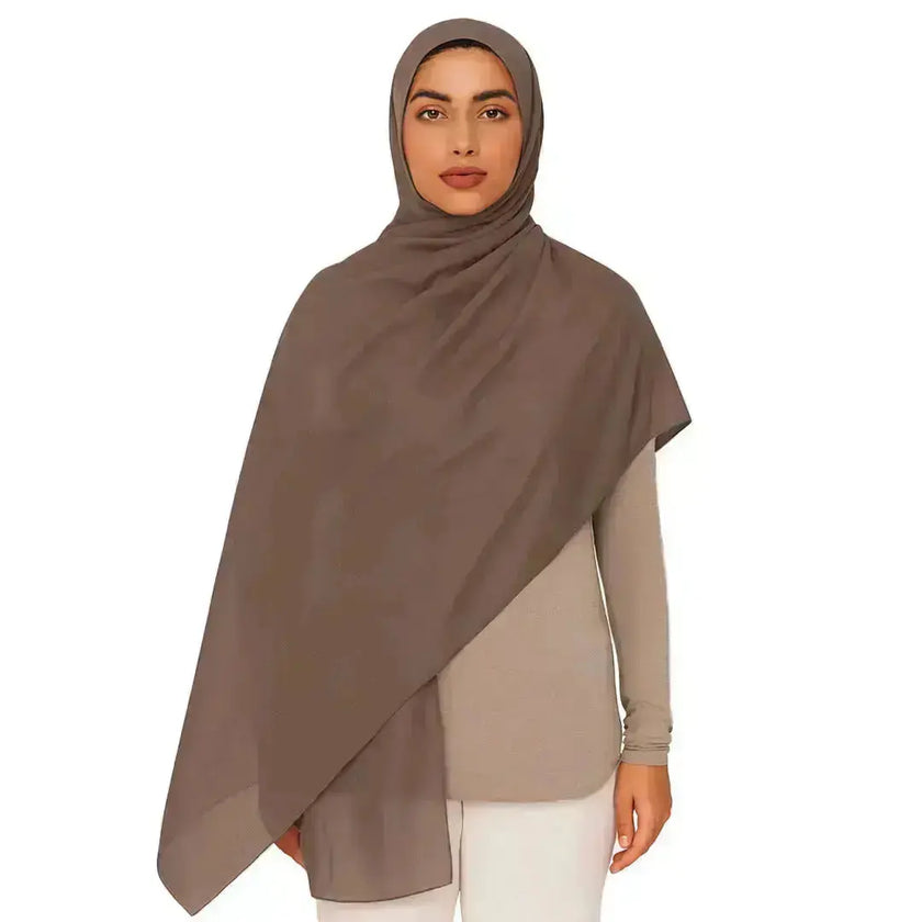 modal fabric hijab, haute hijab modal, hijab modal, pink modal hijab, soft, breathable, non-slip, cotton fabric | Beige