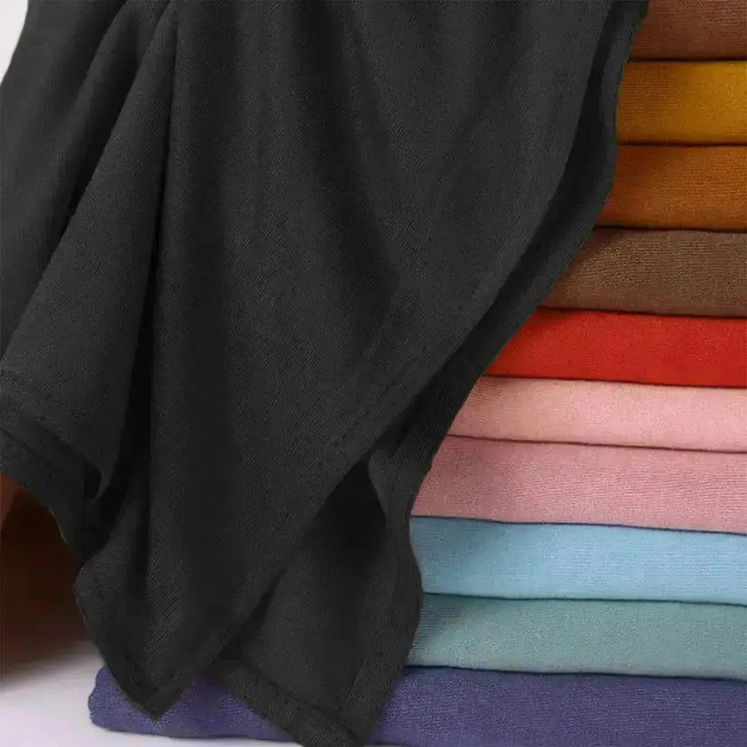 modal fabric hijab, haute hijab modal, hijab modal, pink modal hijab, soft, breathable, non-slip, cotton fabric | Black