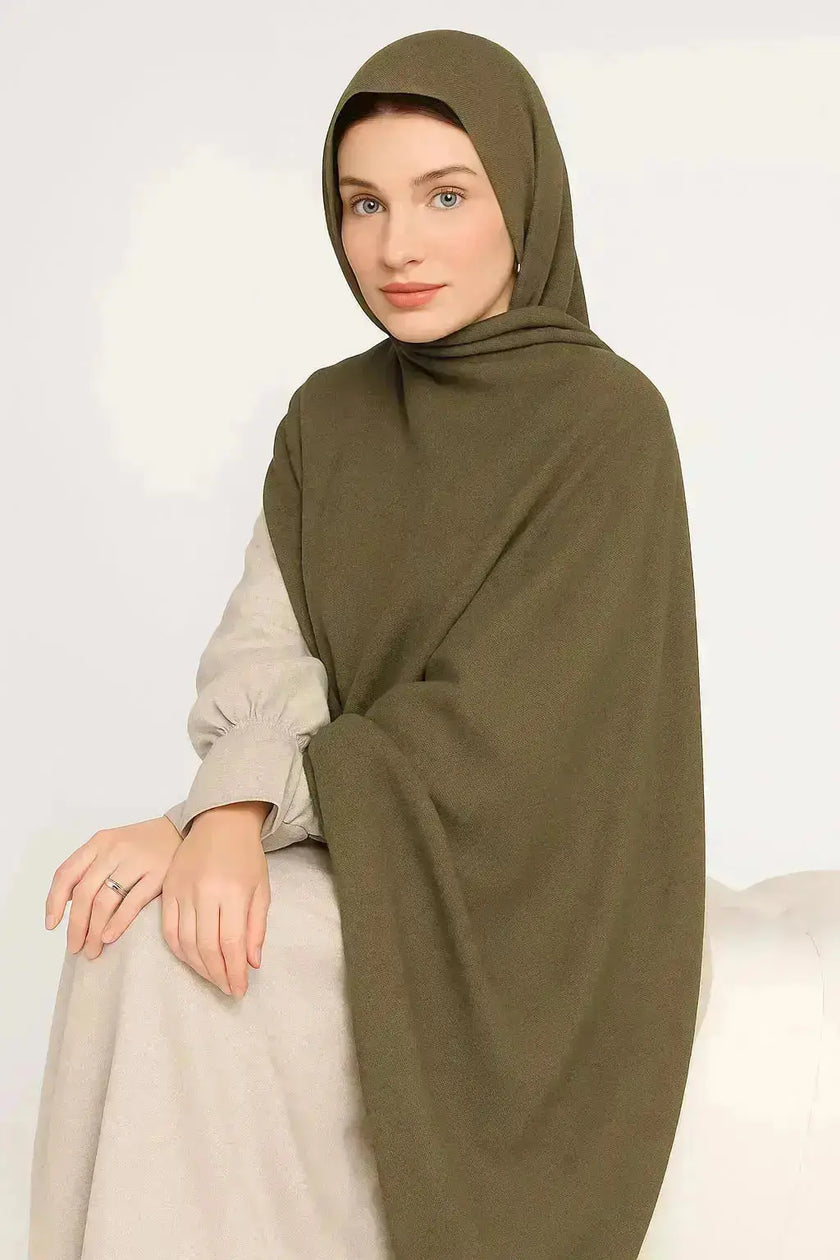 modal fabric hijab, haute hijab modal, hijab modal, pink modal hijab, soft, breathable, non-slip, cotton fabric | Mustard