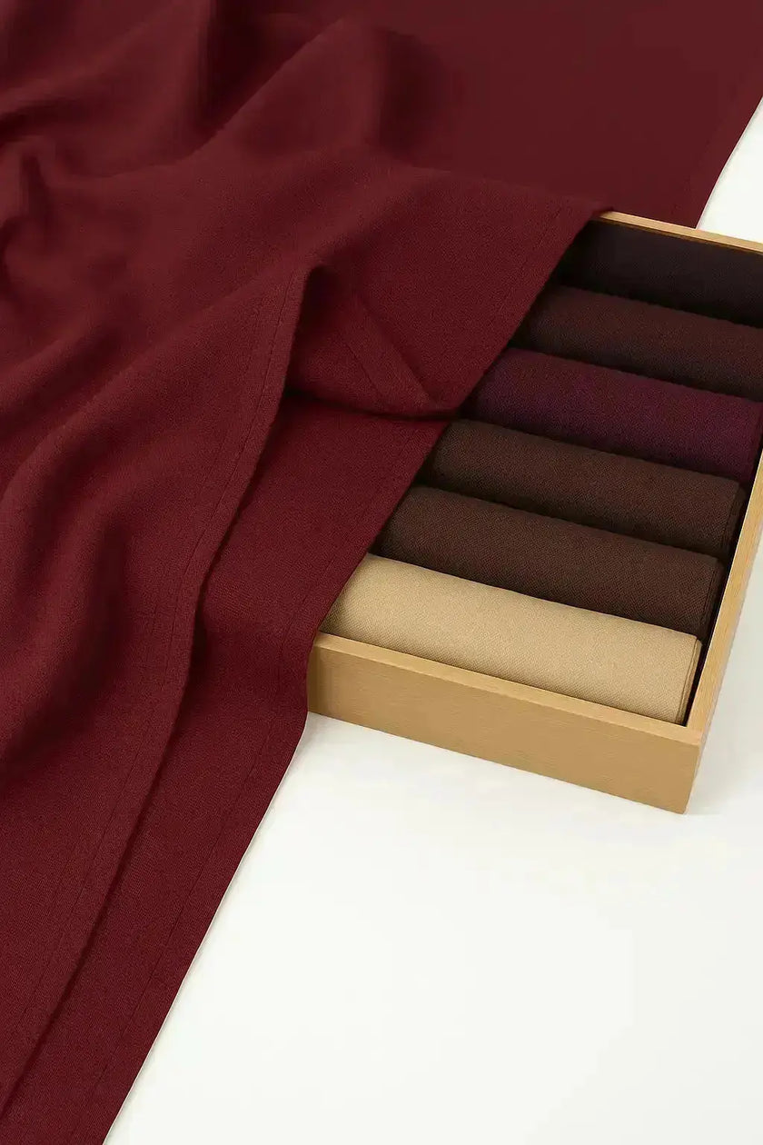modal fabric hijab, haute hijab modal, hijab modal, pink modal hijab, soft, breathable, non-slip, cotton fabric | Burgundy