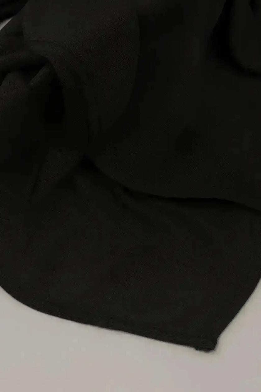 modal fabric hijab, haute hijab modal, hijab modal, pink modal hijab, soft, breathable, non-slip, cotton fabric | Black