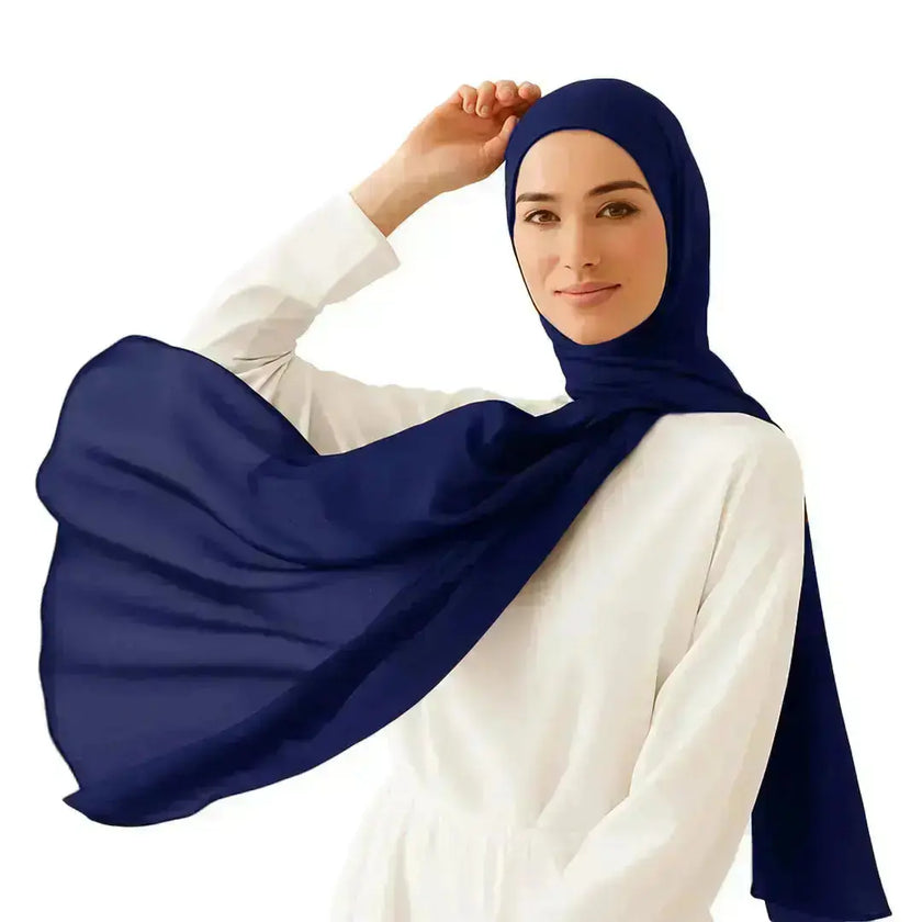modal fabric hijab, haute hijab modal, hijab modal, pink modal hijab, soft, breathable, non-slip, cotton fabric | Blue