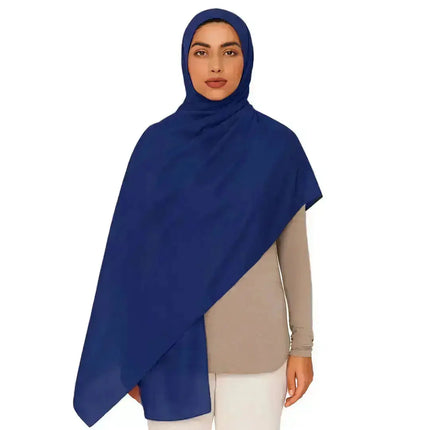 modal fabric hijab, haute hijab modal, hijab modal, pink modal hijab, soft, breathable, non-slip, cotton fabric | Blue