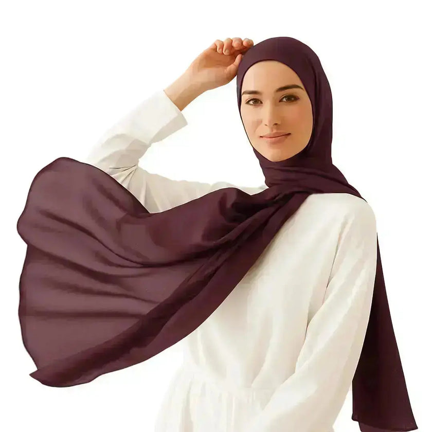 modal fabric hijab, haute hijab modal, hijab modal, pink modal hijab, soft, breathable, non-slip, cotton fabric | Burgundy