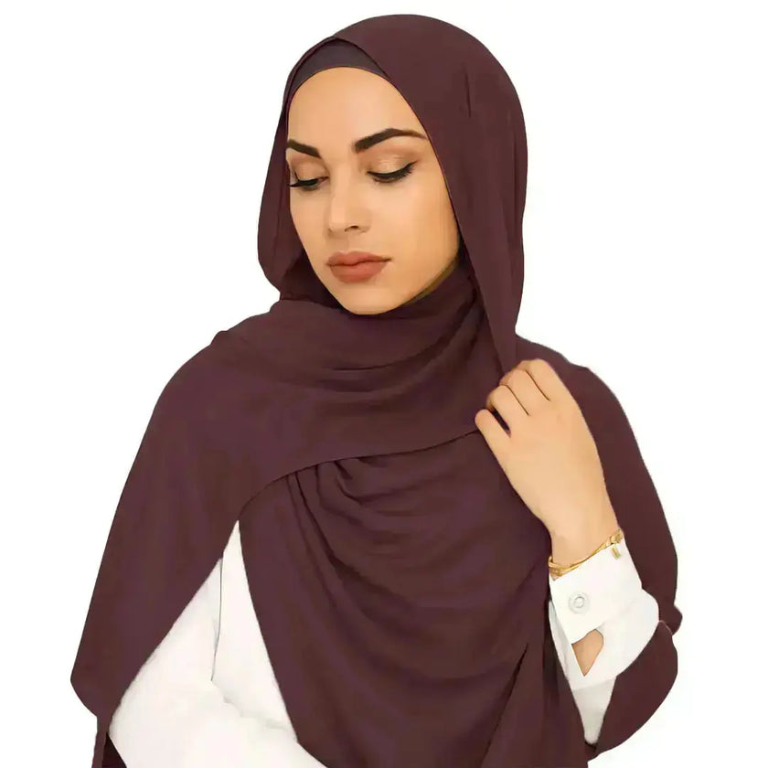 modal fabric hijab, haute hijab modal, hijab modal, pink modal hijab, soft, breathable, non-slip, cotton fabric | Burgundy