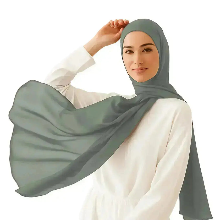 modal fabric hijab, haute hijab modal, hijab modal, pink modal hijab, soft, breathable, non-slip, cotton fabric | Green
