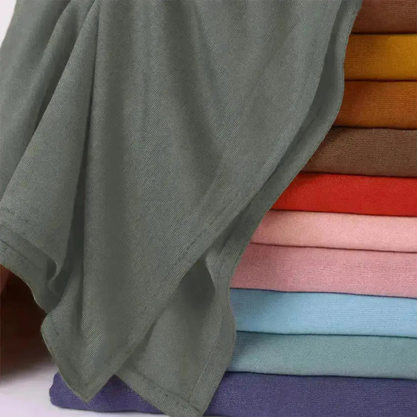 modal fabric hijab, haute hijab modal, hijab modal, pink modal hijab, soft, breathable, non-slip, cotton fabric | Green