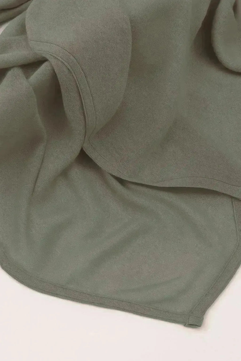 modal fabric hijab, haute hijab modal, hijab modal, pink modal hijab, soft, breathable, non-slip, cotton fabric | Green