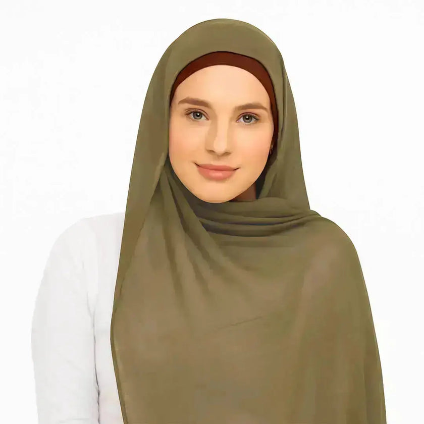 modal fabric hijab, haute hijab modal, hijab modal, pink modal hijab, soft, breathable, non-slip, cotton fabric | Mustard