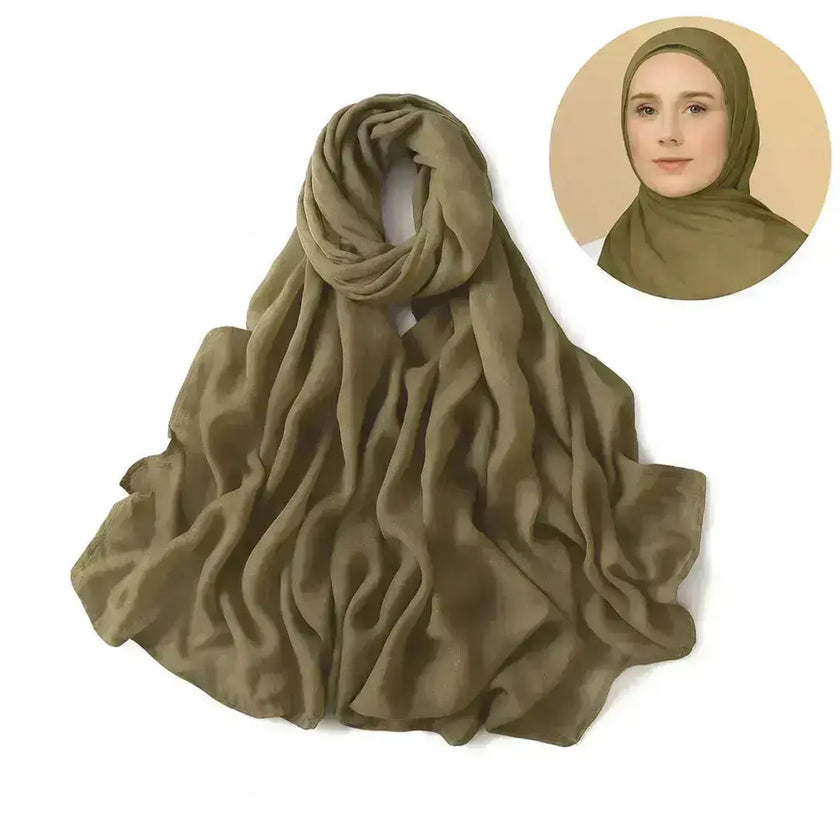 modal fabric hijab, haute hijab modal, hijab modal, pink modal hijab, soft, breathable, non-slip, cotton fabric | Mustard