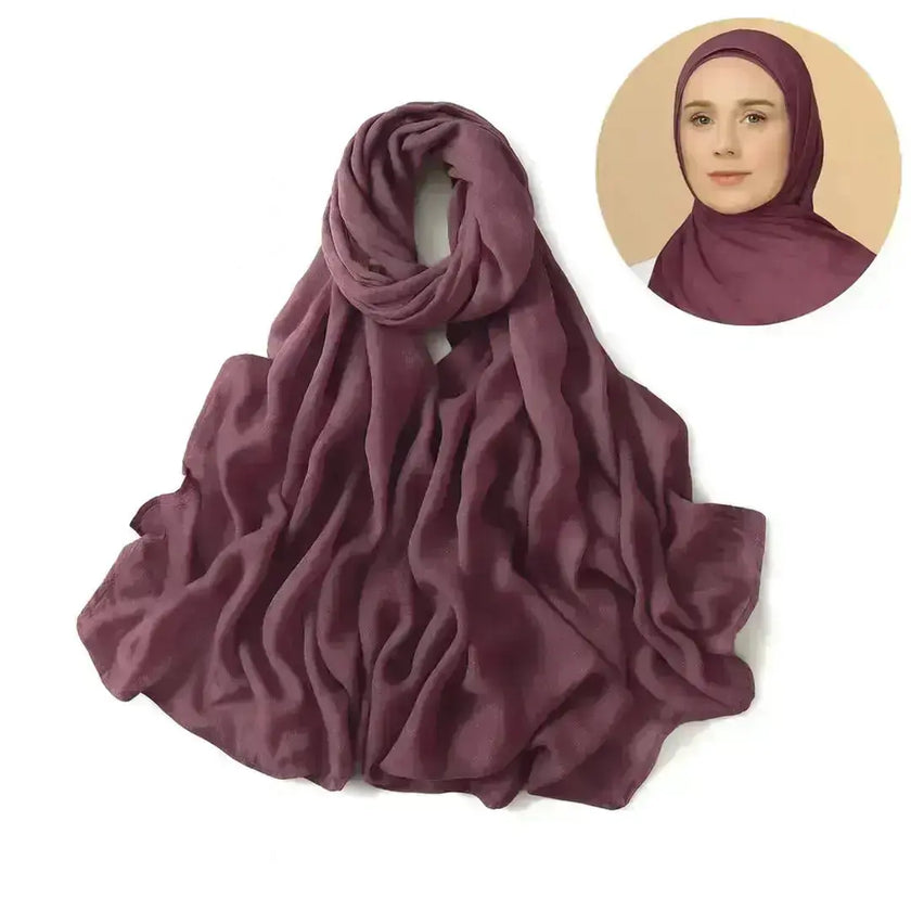 modal fabric hijab, haute hijab modal, hijab modal, pink modal hijab, soft, breathable, non-slip, cotton fabric | Pink