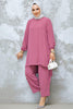 Modest Button-Down Two-Piece Set – Elegant Long Shirt with Matching Trousers