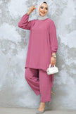 Modest Button-Down Two-Piece Set – Elegant Long Shirt with Matching Trousers