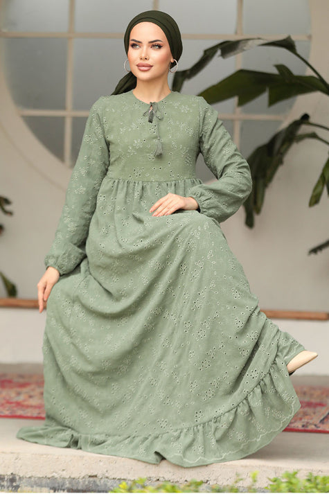Embroidered Cotton Maxi Dress