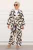 Modest Two-Piece Printed Set – Belted Kimono Top & Wide-Leg Pants